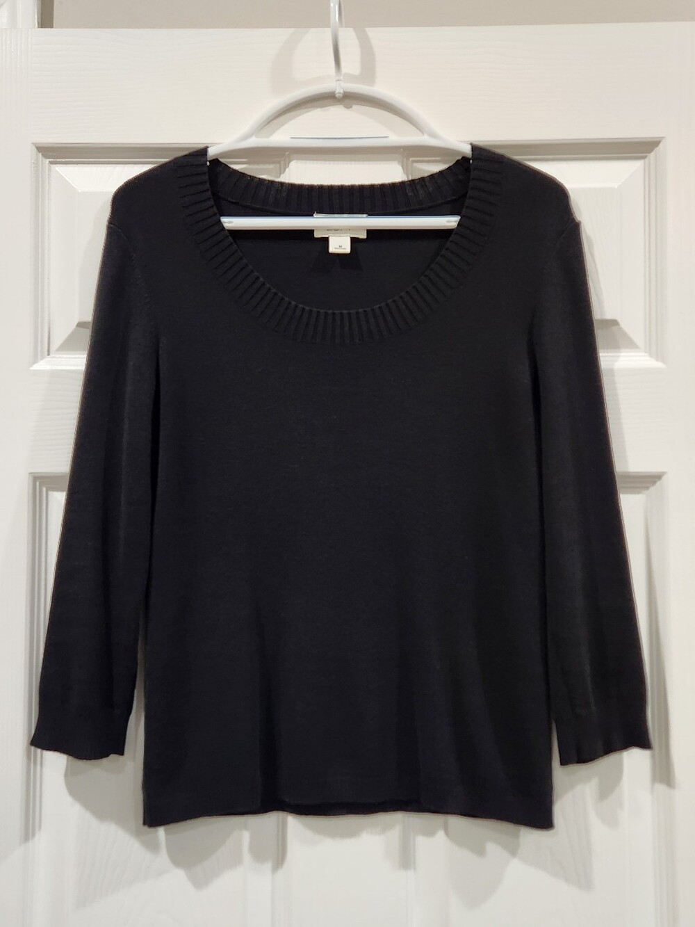 Loft Ann Taylor Black Crewneck Knit Sweater